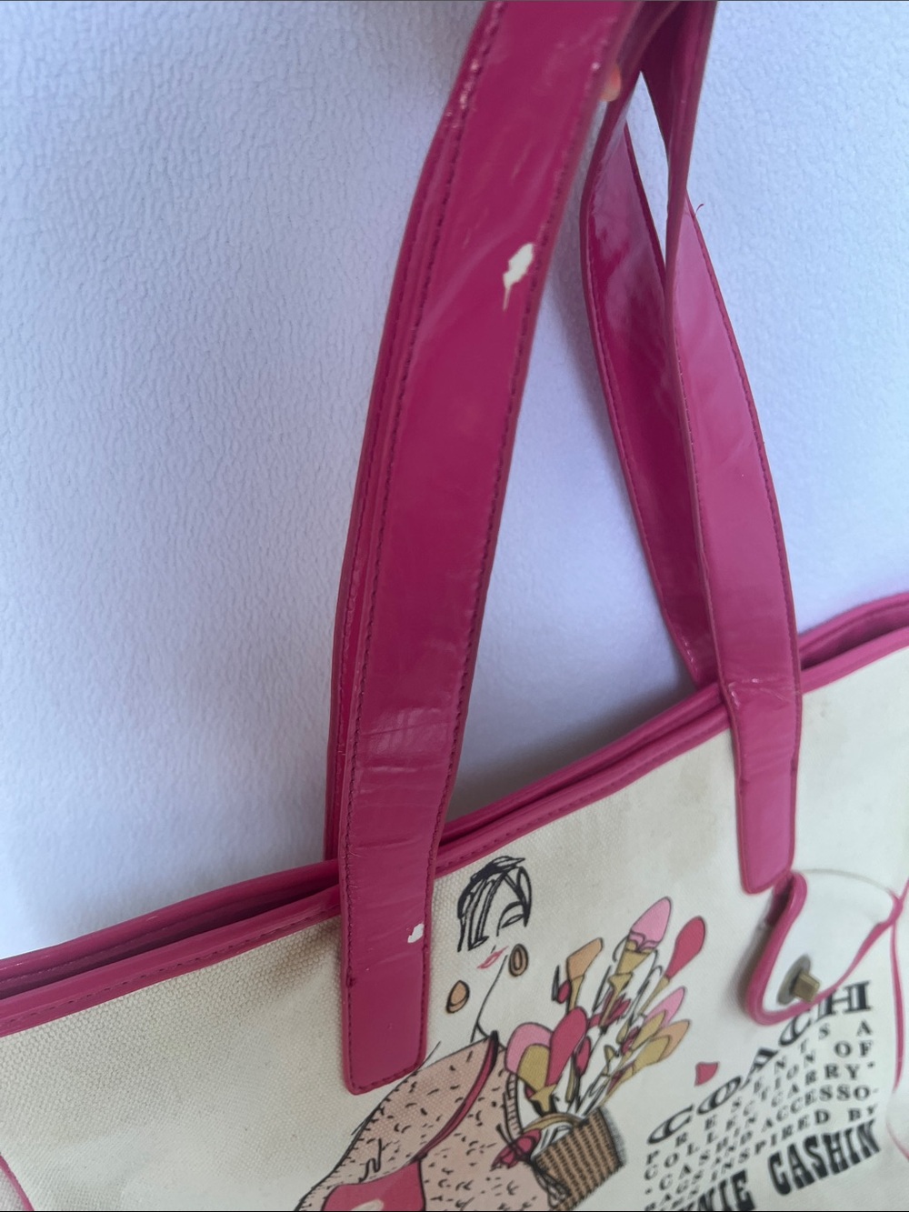 Coach Bonnie Cashin Sketch Book Tote Cream & Pink - Picture 6 of 6
